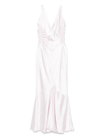 Satin-Finish Midi Dress