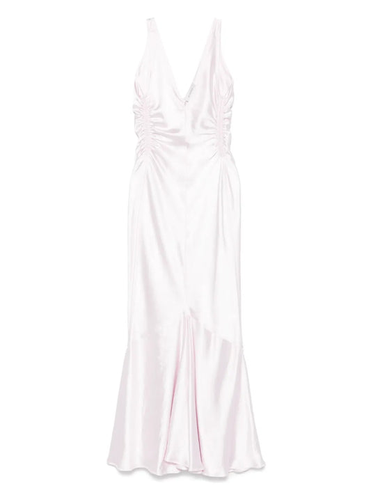 Satin-Finish Midi Dress