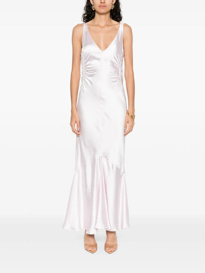 Satin-Finish Midi Dress