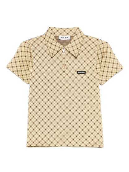 Checked Polo Top