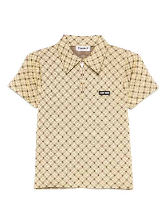 Checked Polo Top