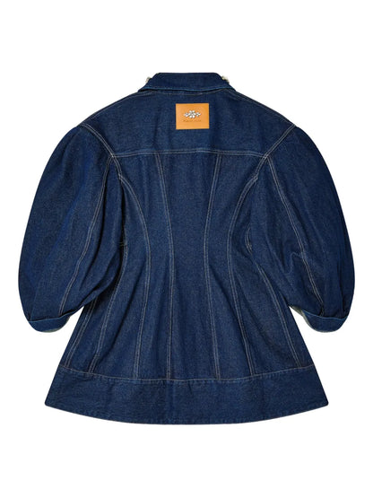 Rhinestone-Collar Denim Jacket