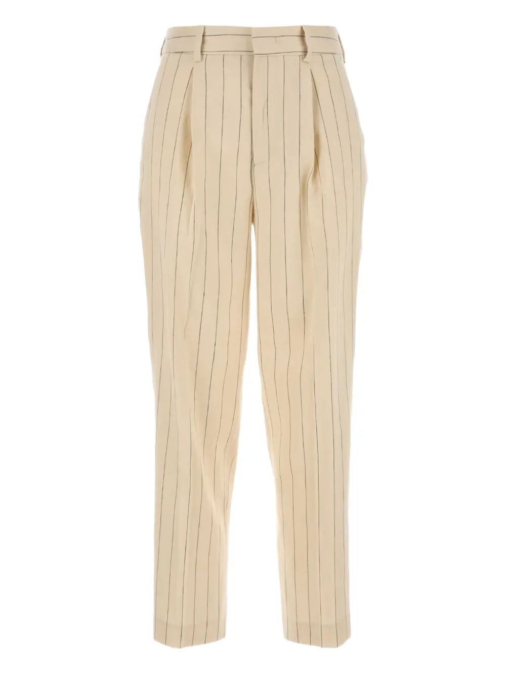 Embroidered Linen-Blend Trousers