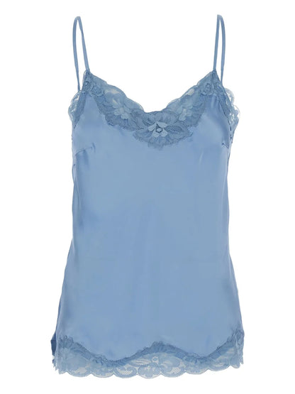 Floral-Lace Silk Top