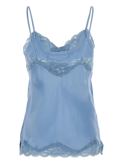 Floral-Lace Silk Top