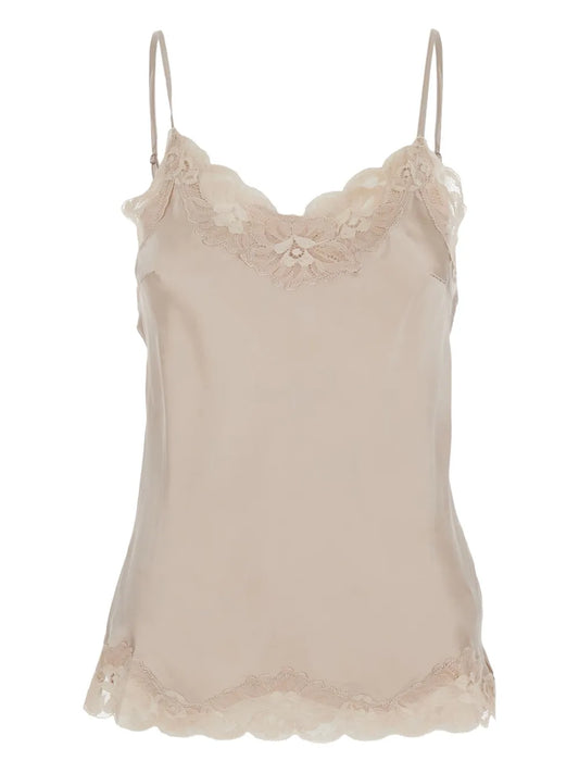 Floral-Lace Silk Top