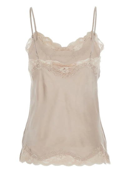 Floral-Lace Silk Top