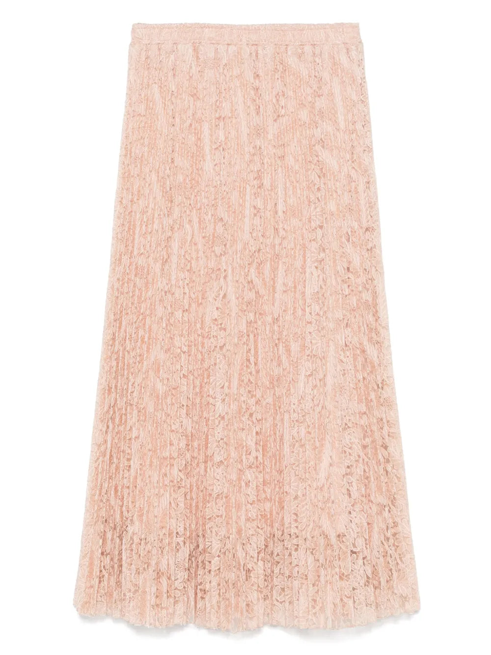 Floral-Embroidered Midi Skirt