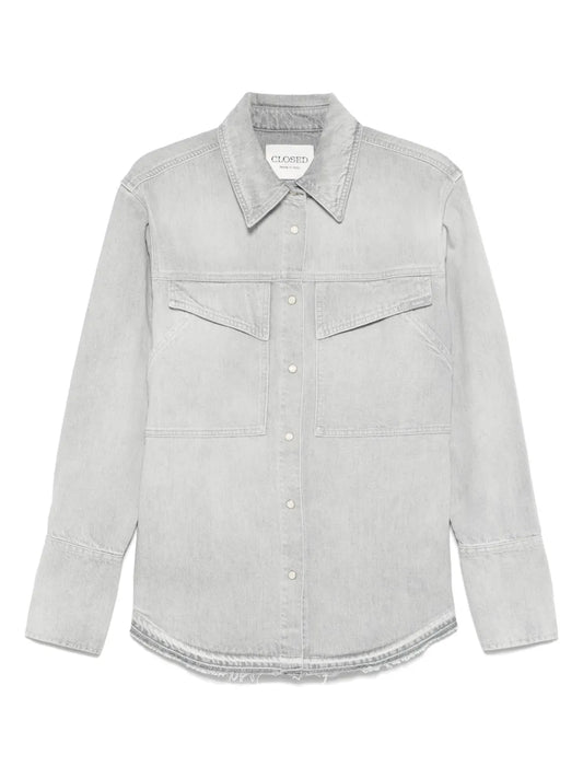 Long-Sleeved Denim Shirt