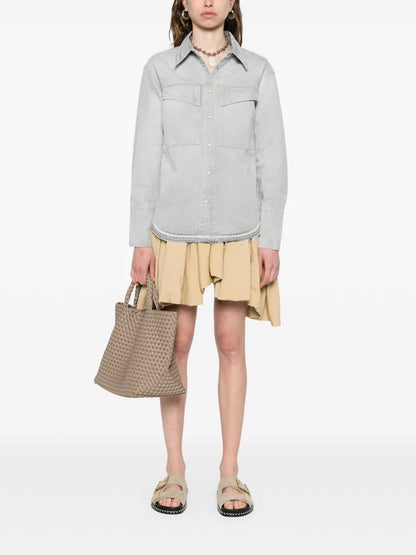 Long-Sleeved Denim Shirt