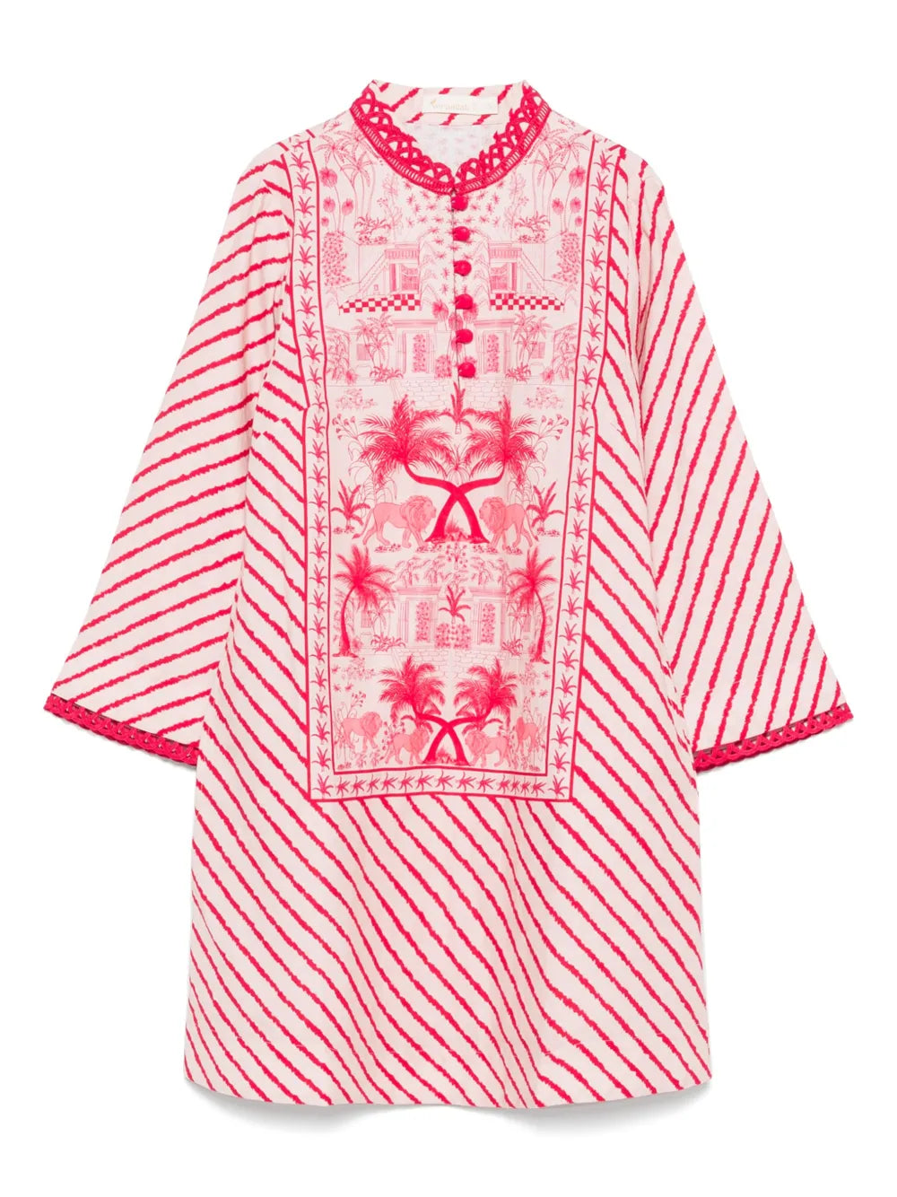 Diagonal-Stripe Mini Dress