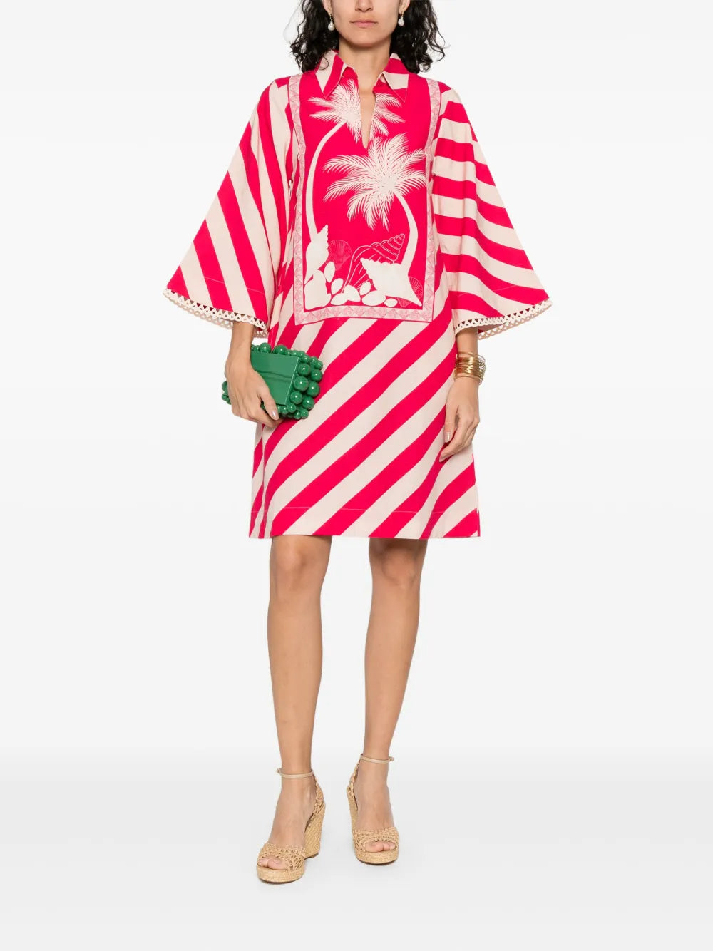 Diagonal-Stripe Midi Dress