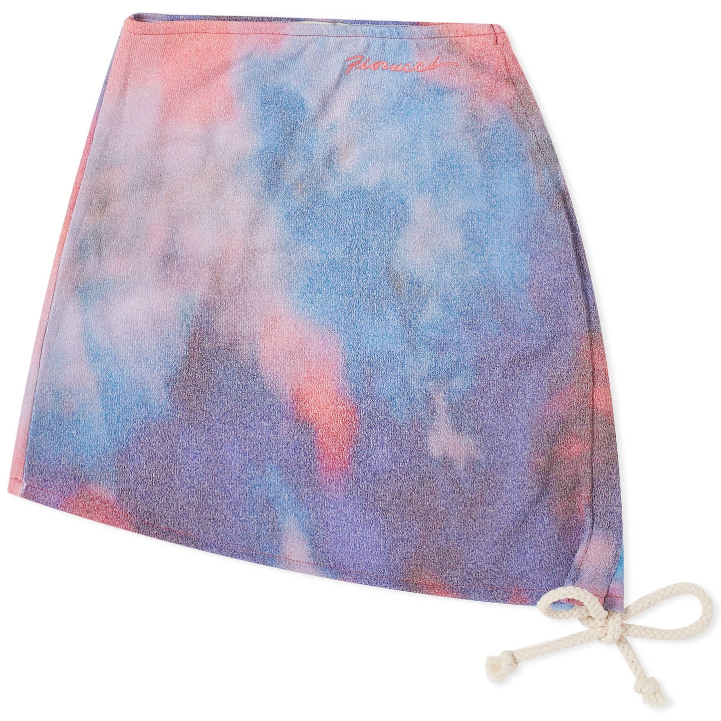 Flower Blur Ruched Mini Skirt
