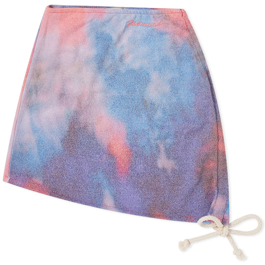 Flower Blur Ruched Mini Skirt