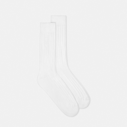 Embroidered Ribbed Logo Socks