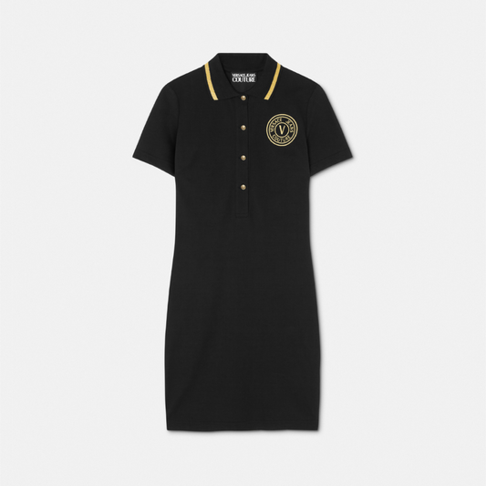 V-Emblem Midi Polo Dress