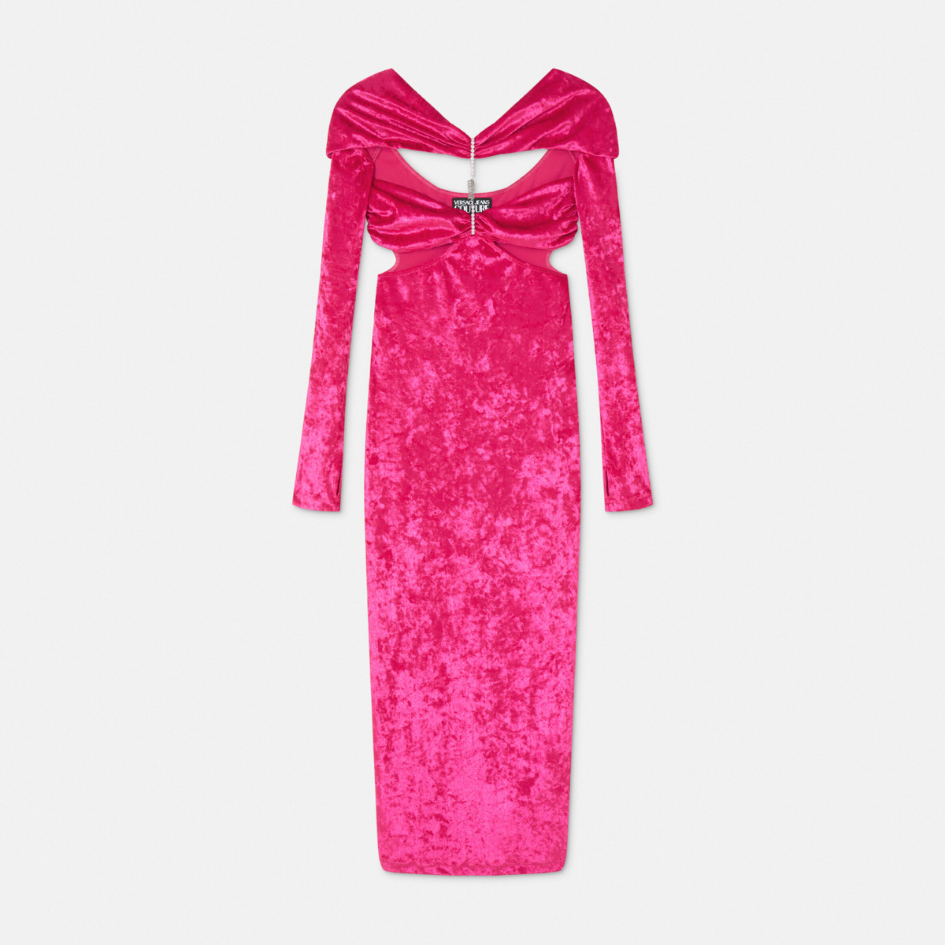 Cutout Velvet Long Dress