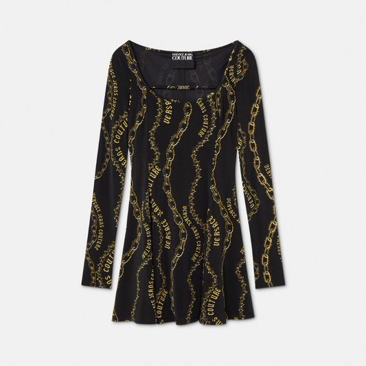 Chain Couture Flared Mini Dress