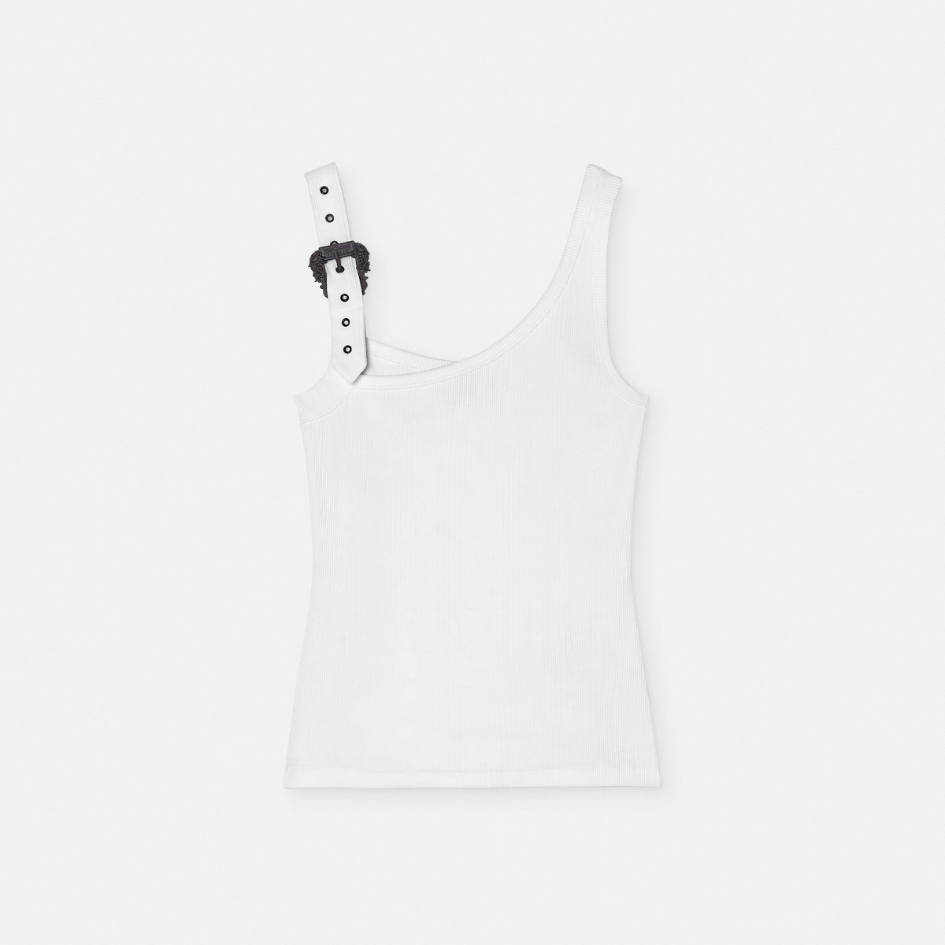 Baroque Buckle Ribbed Tank Top