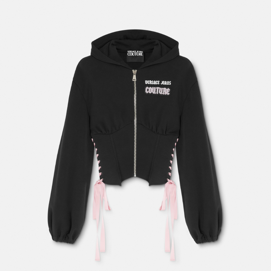 Logo Zip Corset Hoodie