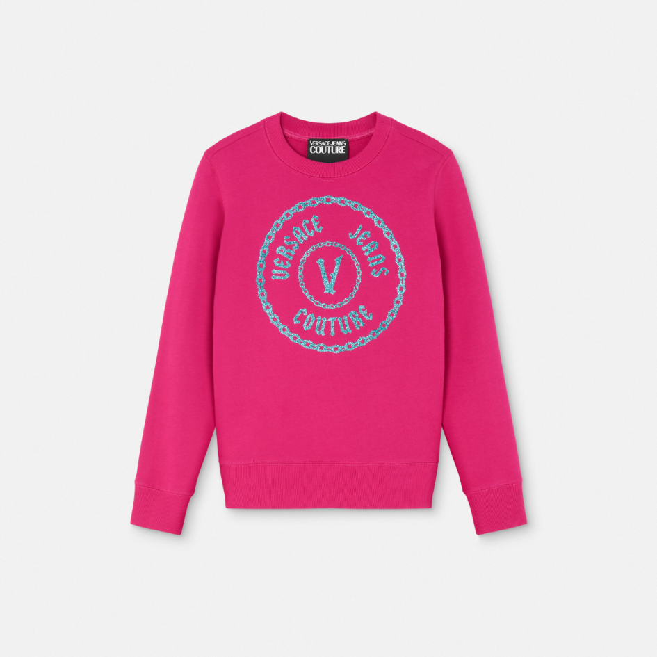 Glitter V-Emblem Sweatshirt