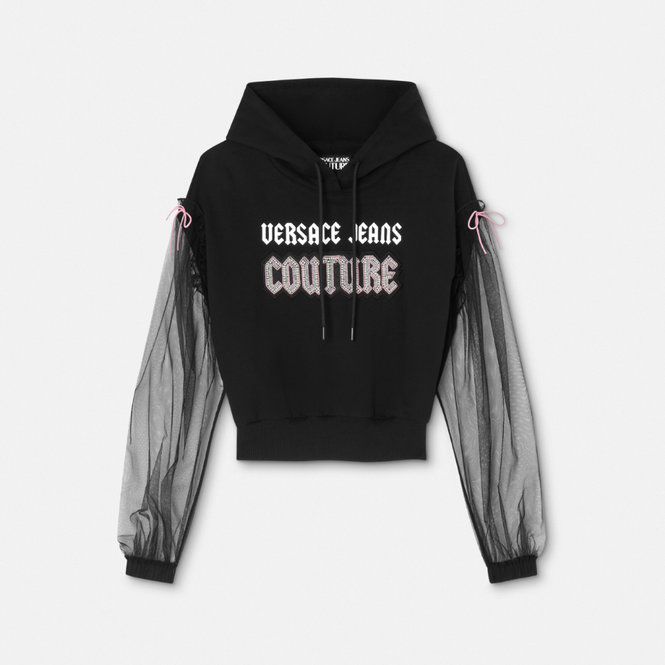 Embellished Gothic Logo Hoodie