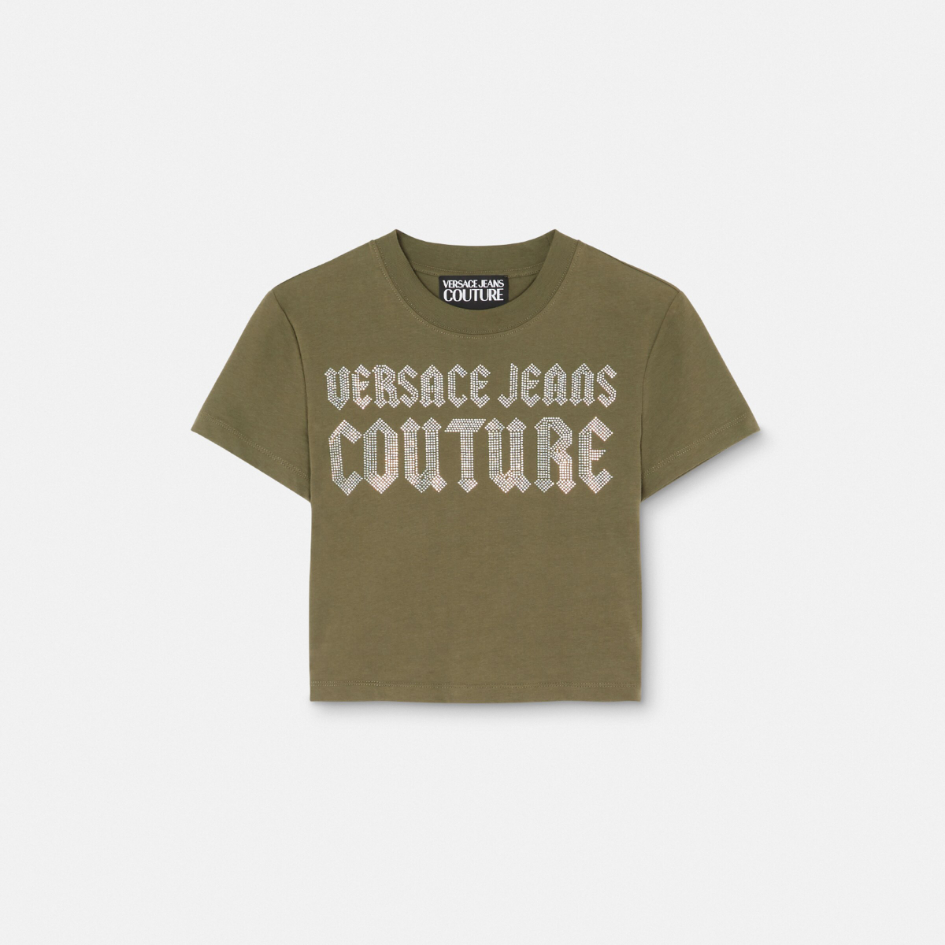 Crystal Gothic Logo Crop T-Shirt