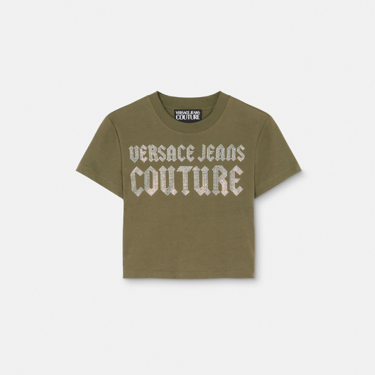 Crystal Gothic Logo Crop T-Shirt