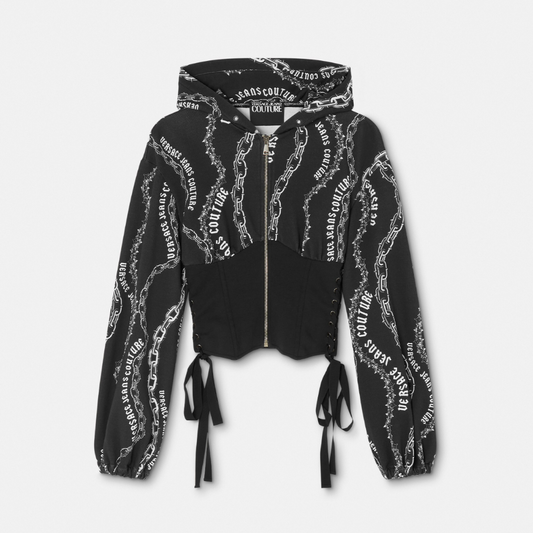 Chain Couture Zip Corset Hoodie