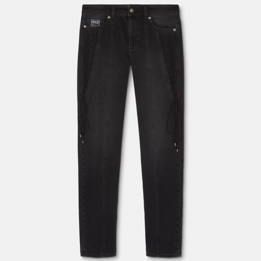 Lace-Up Slim-Fit Jeans