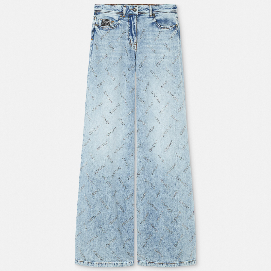 Crystal Logo Flared Jeans