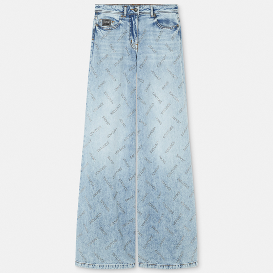 Crystal Logo Flared Jeans