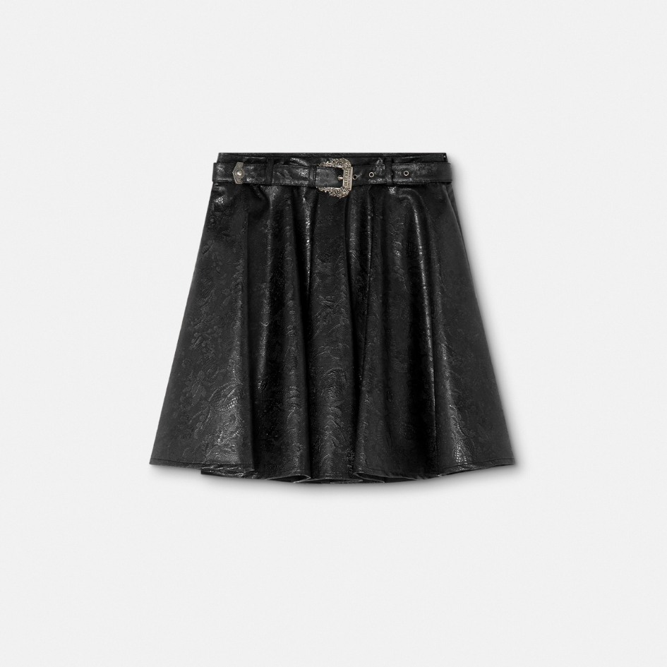 Embossed Lace Mini Skirt