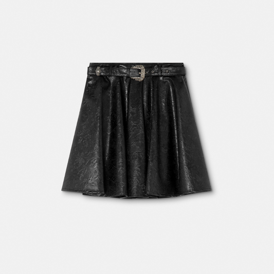 Embossed Lace Mini Skirt