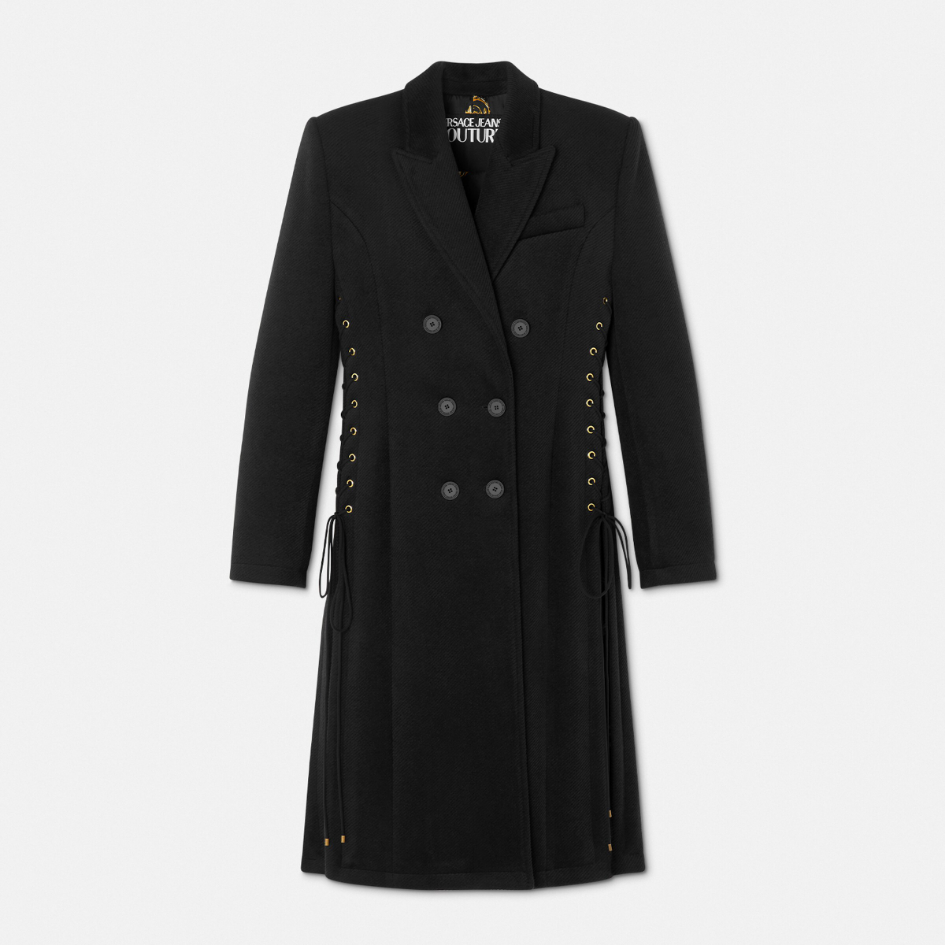 Lace-Up Velvet Coat