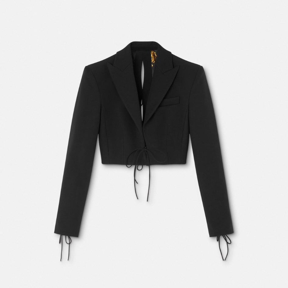 Crop Lace-Up Blazer