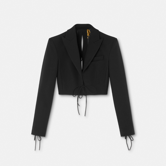 Crop Lace-Up Blazer