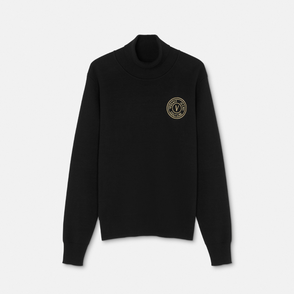 V-Emblem Knit Turtleneck Jumper