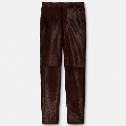 Pony-Effect Leather Trousers