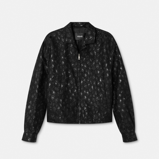 Leopard Jacquard Blouson Jacket