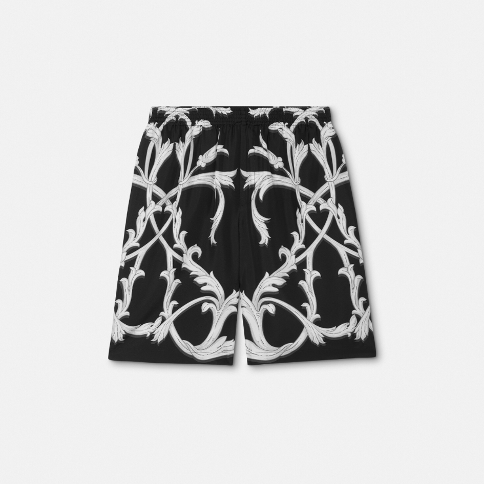 Acanthus Leaves Silk Shorts