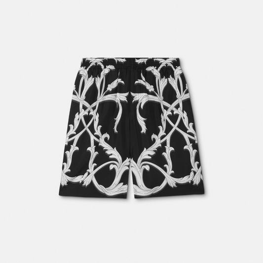 Acanthus Leaves Silk Shorts