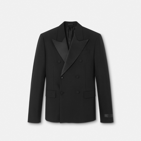 Mohair-Blend Double-Breasted Blazer