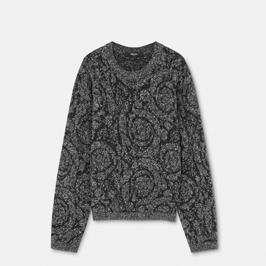 Tweed-stitch Barocco Jacquard Jumper