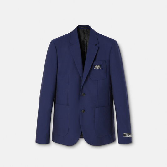 Wool-Canvas Single-Breasted Blazer