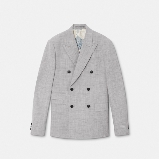 Wool-Blend Double-Breasted Blazer