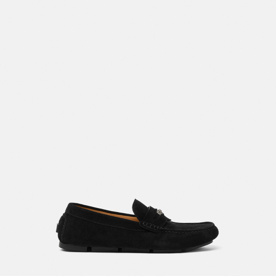 Medusa Biggie Suede Driver Shoes