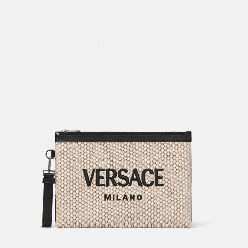 Versace Milano Raffia Pouch