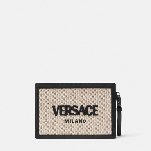 Versace Milano Raffia Pouch