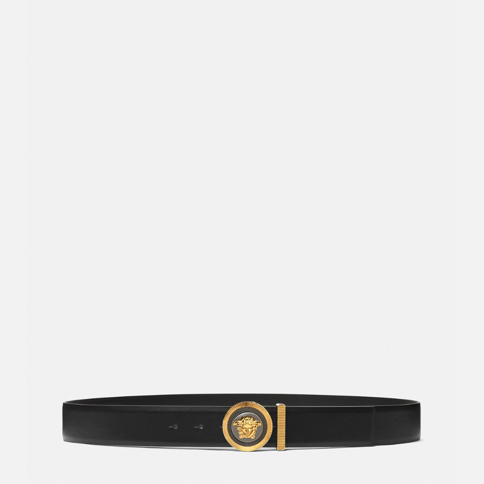 Medusa Biggie Enamel Leather Belt 4 cm